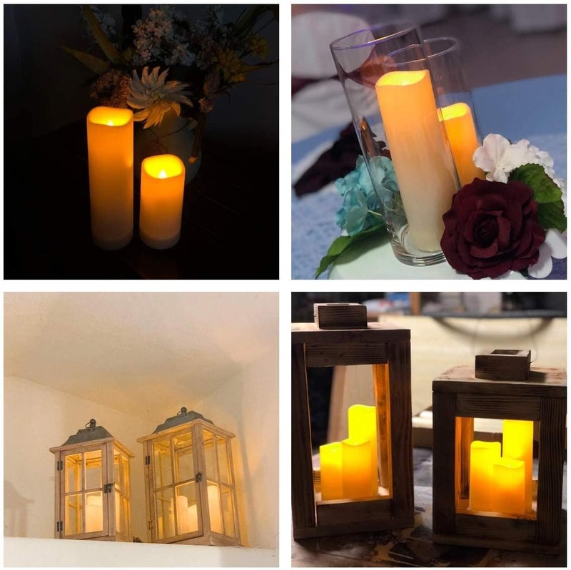 Aignis 12pcs Flameless LED Candles Battery Operated with 10-Key Remote Timer, Outdoor Indoor Waterproof, Warm Flickering Glow for Cozy & Romantic Home/Wedding/Holiday Décor(D2.2''xH4/5/6/7'') - Image 5